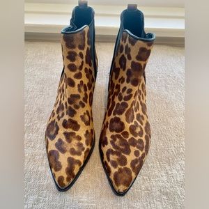 Marc Fisher LTD Yalely Brown Multi Genuine Calf hair Pony Chelsea Booties size 7